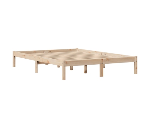 Estructura de cama sin colchón madera maciza de pino 160x200 cm