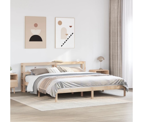 Estructura de cama sin colchón madera maciza de pino 180x200 cm