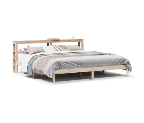 Estructura de cama sin colchón madera maciza de pino 180x200 cm