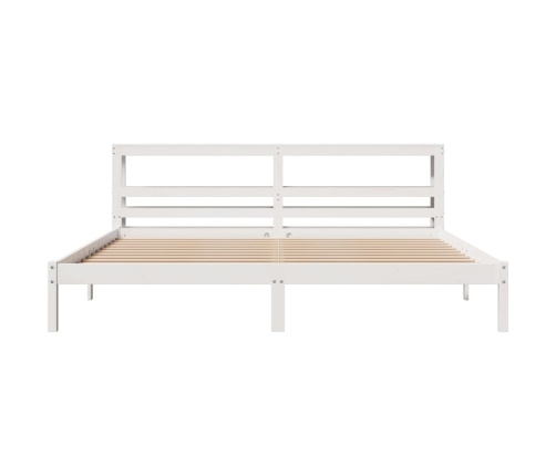 Estructura de cama sin colchón madera maciza blanca 200x200 cm