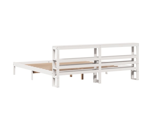 Estructura de cama sin colchón madera maciza blanca 200x200 cm