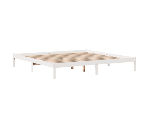 Estructura de cama sin colchón madera maciza blanca 200x200 cm