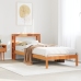 Estructura cama con cabecero madera pino marrón cera 90x190 cm