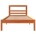 Estructura cama con cabecero madera pino marrón cera 90x190 cm