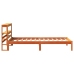 Estructura cama con cabecero madera pino marrón cera 90x190 cm
