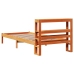 Estructura cama con cabecero madera pino marrón cera 90x190 cm
