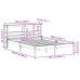 Estructura cama con cabecero madera pino marrón cera 120x200 cm