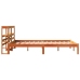 Estructura cama con cabecero madera pino marrón cera 120x200 cm