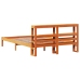Estructura cama con cabecero madera pino marrón cera 120x200 cm