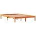 Estructura cama con cabecero madera pino marrón cera 120x200 cm