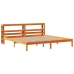 Estructura cama con cabecero madera pino marrón cera 200x200 cm