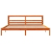 Estructura cama con cabecero madera pino marrón cera 200x200 cm
