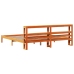 Estructura cama con cabecero madera pino marrón cera 200x200 cm