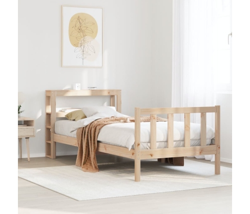 Estructura de cama sin colchón madera maciza pino 75x190 cm