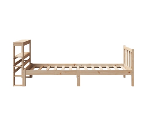 Estructura de cama sin colchón madera maciza pino 75x190 cm