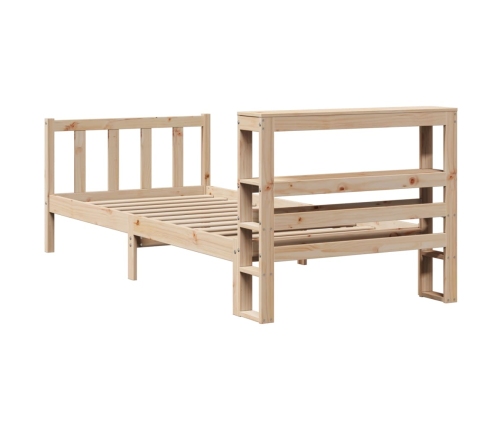 Estructura de cama sin colchón madera maciza pino 75x190 cm