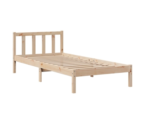 Estructura de cama sin colchón madera maciza pino 75x190 cm