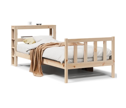 Estructura de cama sin colchón madera maciza pino 75x190 cm