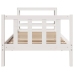 Estructura de cama sin colchón madera maciza blanca 75x190 cm