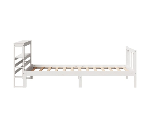 Estructura de cama sin colchón madera maciza blanca 75x190 cm