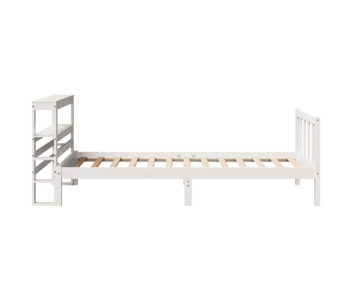 Estructura de cama sin colchón madera maciza blanca 90x190 cm