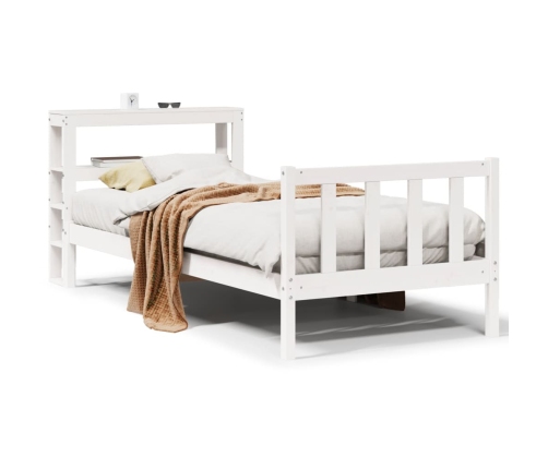 Estructura de cama sin colchón madera maciza blanca 90x190 cm