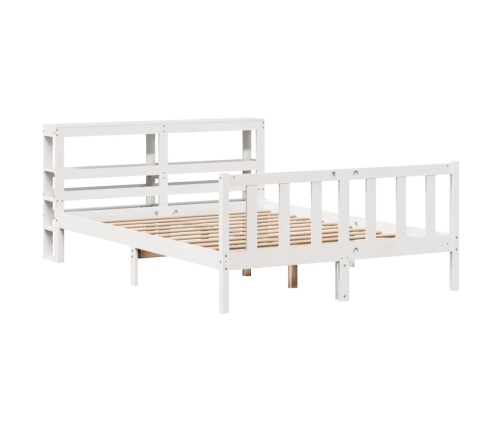 Estructura de cama sin colchón madera de pino blanco 135x190 cm