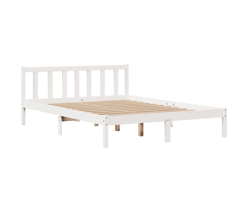 Estructura de cama sin colchón madera de pino blanco 135x190 cm