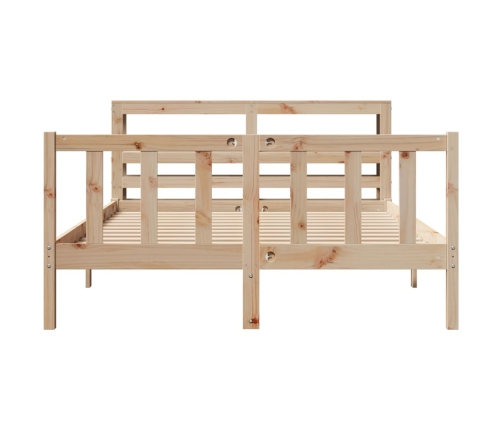 Estructura de cama sin colchón madera maciza de pino 140x190 cm