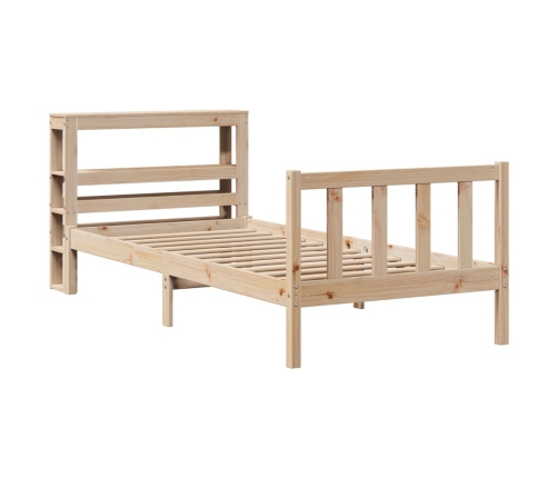 Estructura de cama sin colchón madera maciza de pino 90x200 cm