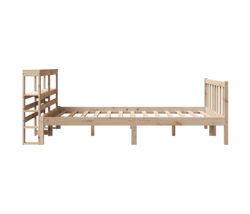 Estructura de cama sin colchón madera de pino blanca 140x200 cm