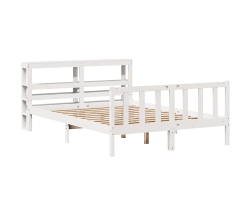 Estructura de cama sin colchón madera de pino blanca 150x200 cm