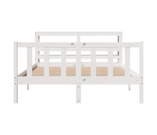 Estructura de cama sin colchón madera de pino blanca 150x200 cm