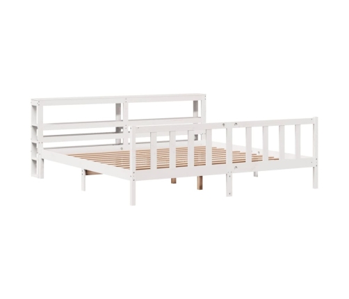 Cama sin colchón madera maciza de pino blanca 180x200 cm