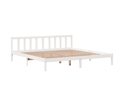 Cama sin colchón madera maciza de pino blanca 180x200 cm