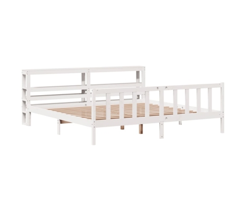 Estructura de cama sin colchón madera maciza blanca 200x200 cm