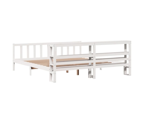 Estructura de cama sin colchón madera maciza blanca 200x200 cm
