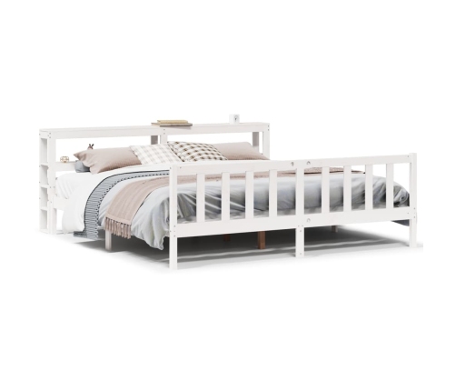 Estructura de cama sin colchón madera maciza blanca 200x200 cm