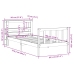 Estructura cama con cabecero madera pino marrón cera 90x190 cm