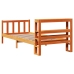 Estructura cama con cabecero madera pino marrón cera 90x190 cm