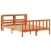 Estructura cama con cabecero madera pino marrón cera 120x190 cm