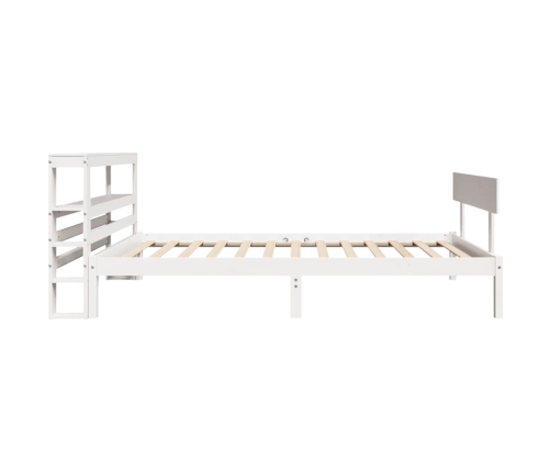 Estructura de cama sin colchón madera maciza blanca 75x190 cm