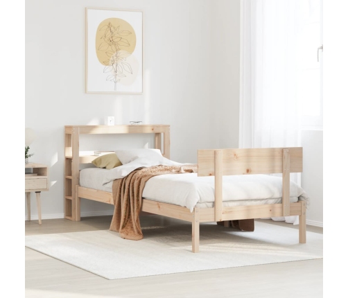 Estructura de cama sin colchón madera maciza de pino 90x190 cm