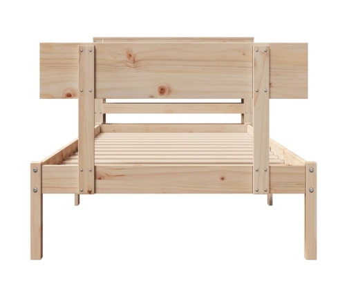 Estructura de cama sin colchón madera maciza de pino 90x190 cm