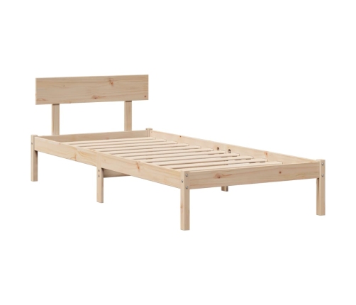 Estructura de cama sin colchón madera maciza de pino 90x190 cm