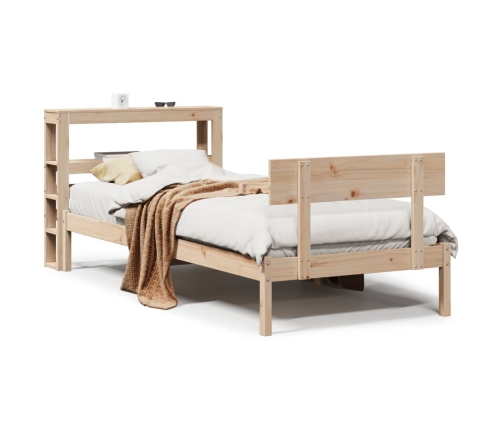 Estructura de cama sin colchón madera maciza de pino 90x190 cm