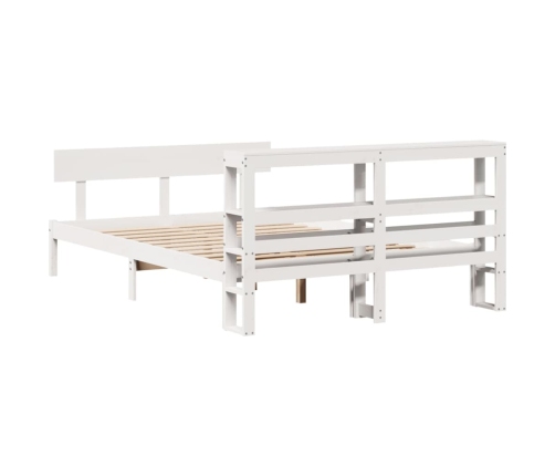 Estructura de cama sin colchón madera de pino blanco 135x190 cm