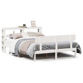 Estructura de cama sin colchón madera de pino blanco 135x190 cm