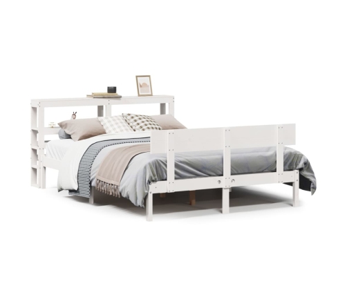 Estructura de cama sin colchón madera de pino blanco 135x190 cm