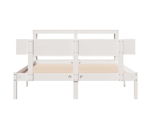 Estructura de cama sin colchón madera de pino blanca 140x190 cm